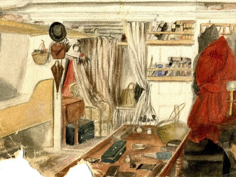 1832-Caroline Louisa Daly - Le nostre cabine - Nave Suffolk diretta in Australia, c. 1861